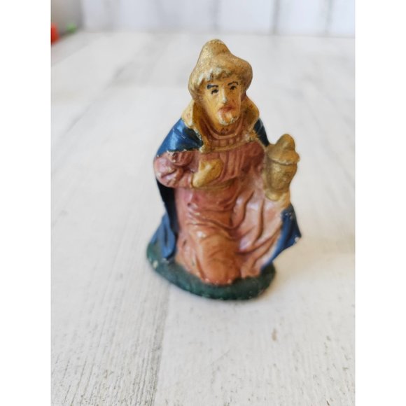 Vintage Germany Wiseman myrrh incense nativity village Xmas - Picture 1 of 8